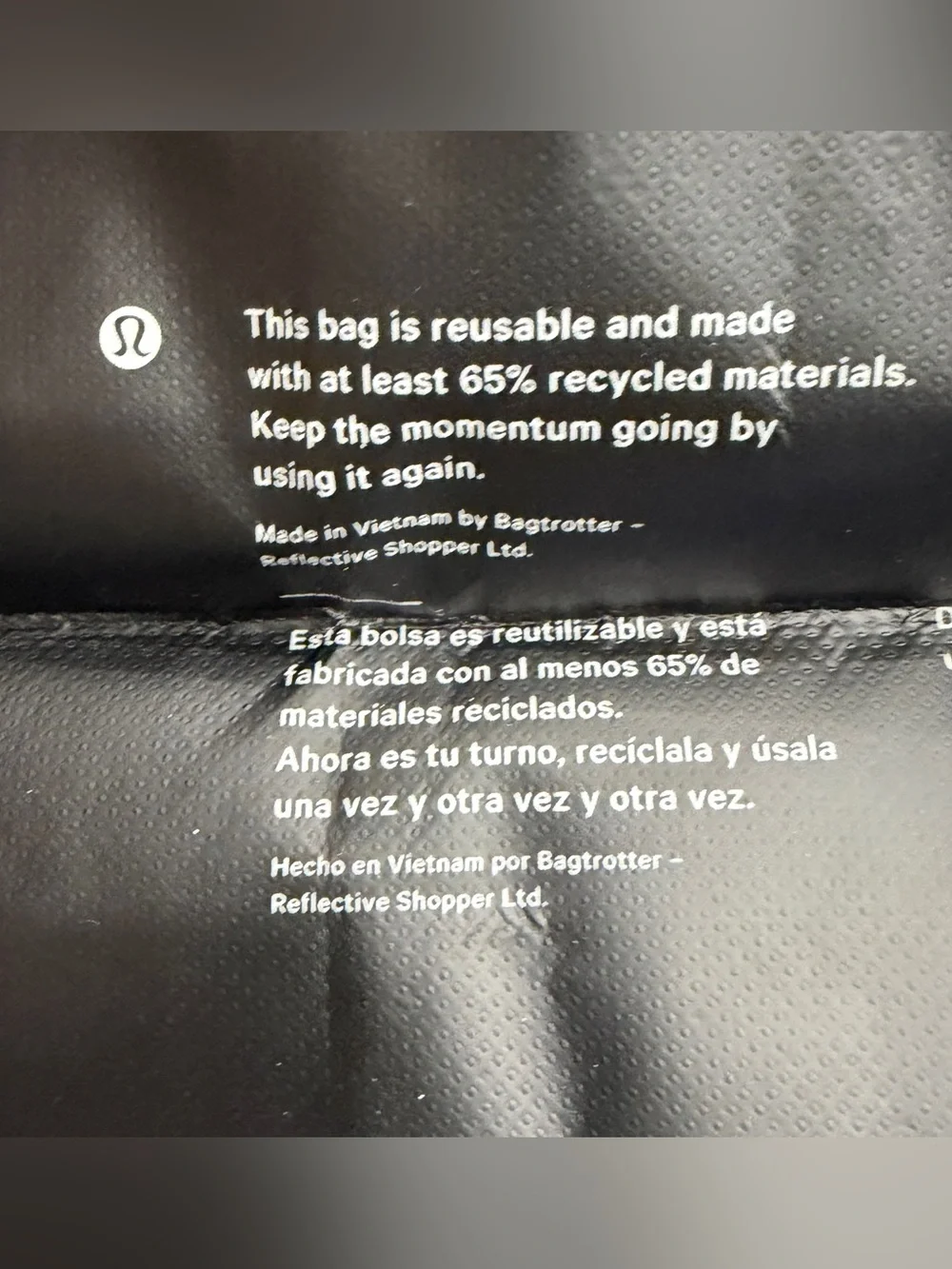 4 Reusable Lululemon Bags 1 Black Large & 3 Small Excellent Condition